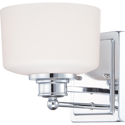 Nuvo Lighting 60/4581  Soho - 1 Light Vanity Fixture with Satin White Glass in Polished Chrome Finish
